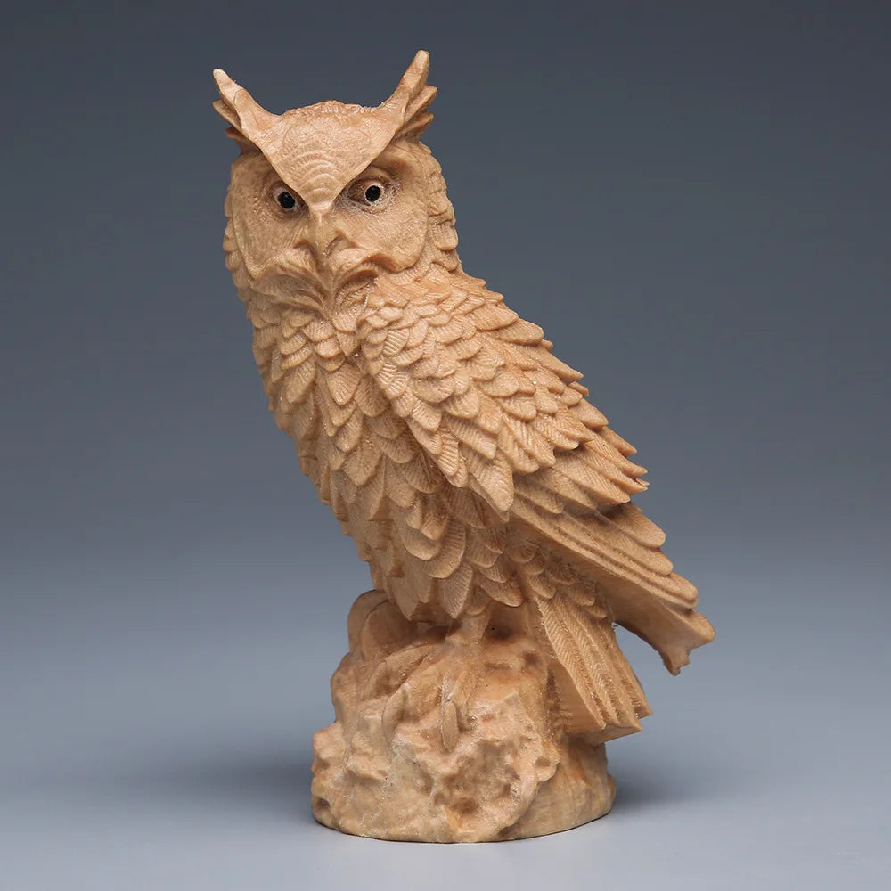 Holz Eule Statue